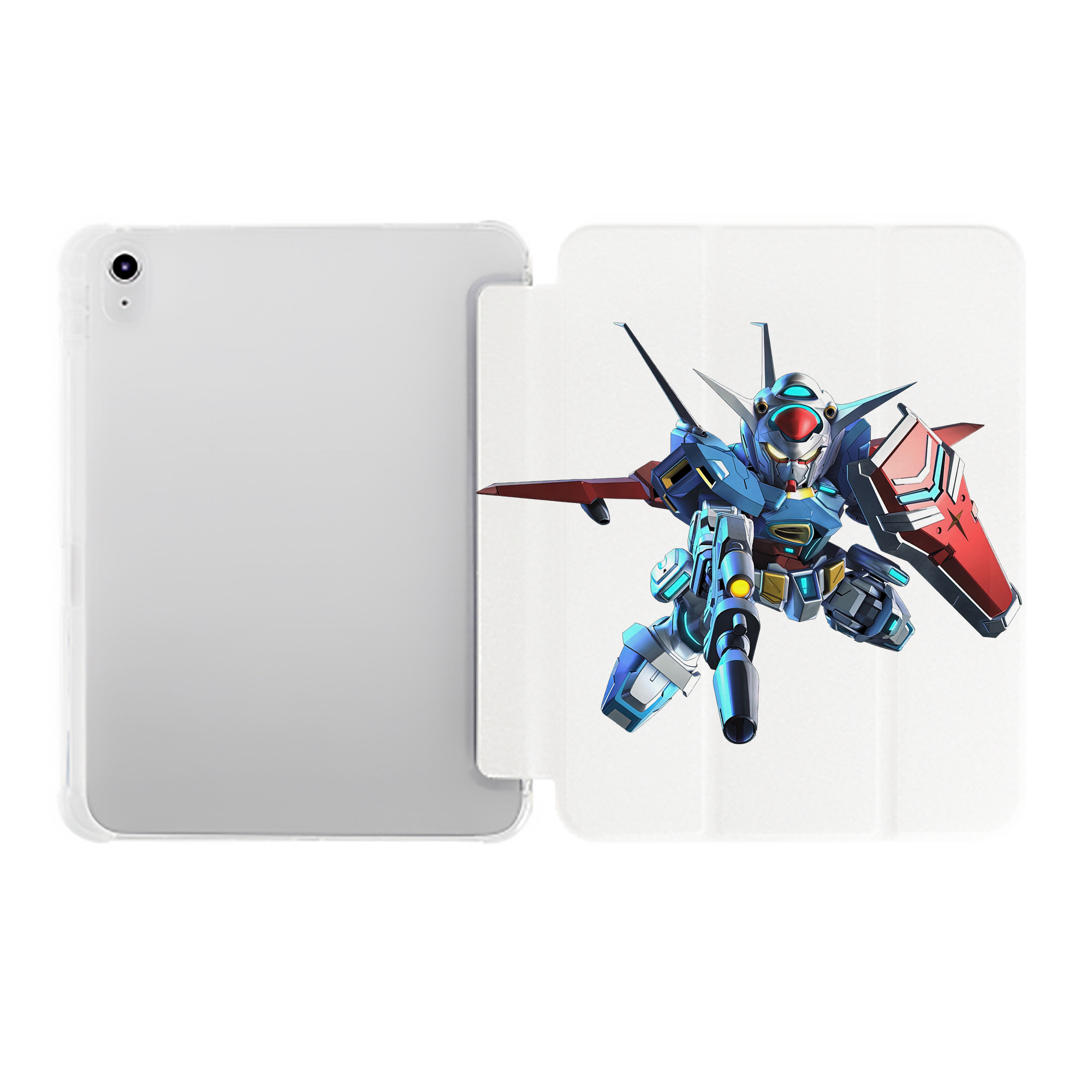 （画像用） 機動戦士ガンダム Mobile Suit Gundam IPad ケース ペン収納付き 三つ折りスタンド PUレザー×シリコン 対応機種9.5/10.5/10.9インチ